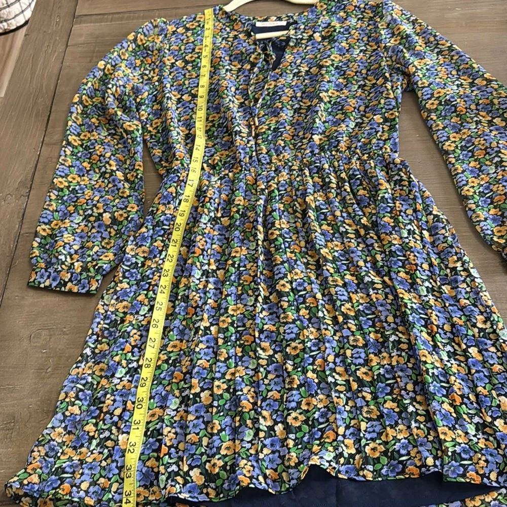 Skies are Blue Daisy Print Pleated Mini Dress - Picture 10 of 12
